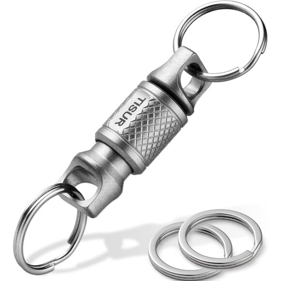 Titanium Quick Release Keychain Retractable Key Chain Detachable Keychain Clip - Picture 1 of 7